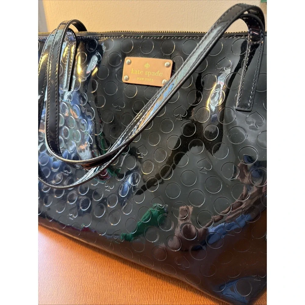 kate spade Black Patent Bubble Tote